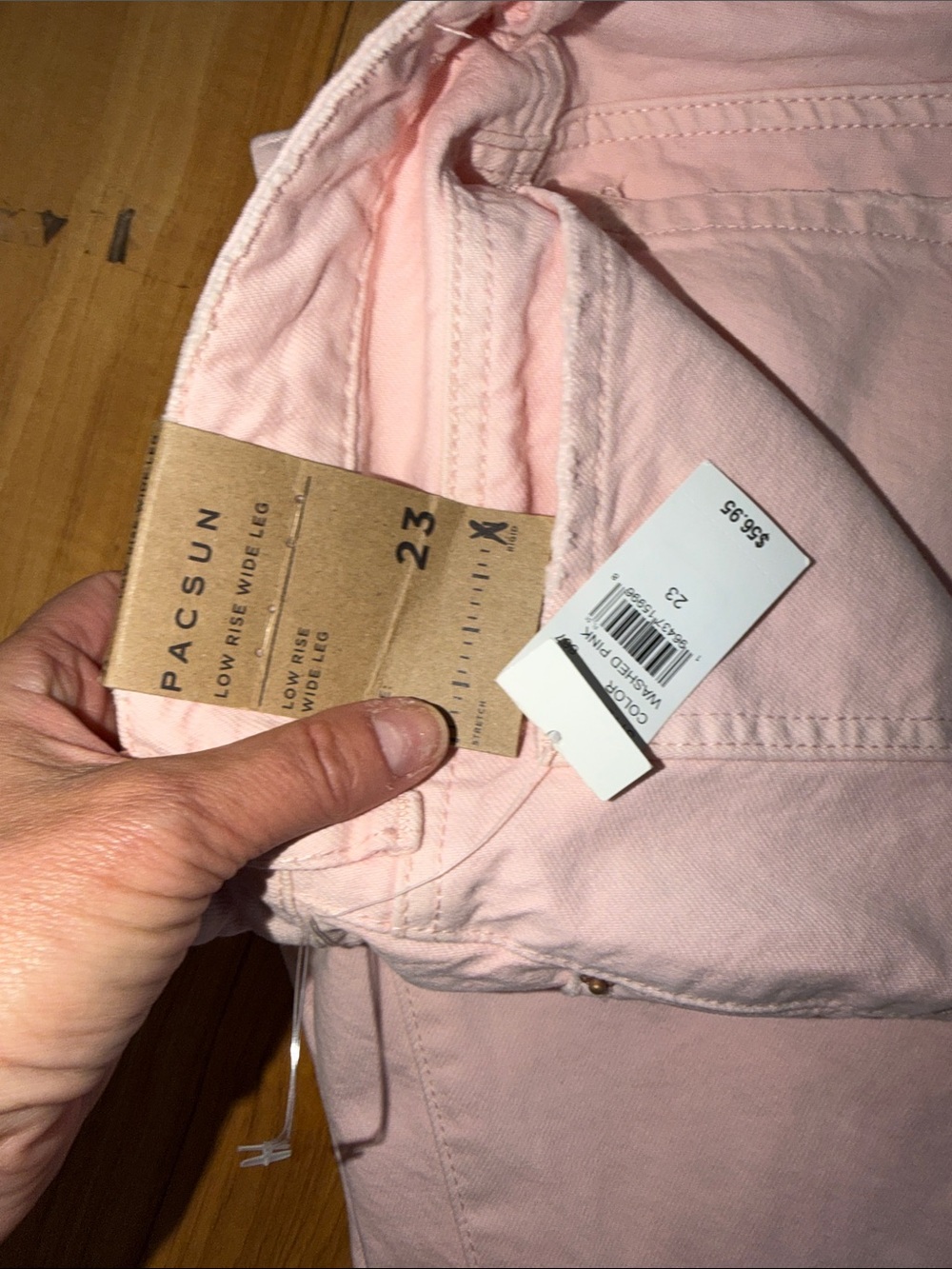 PacSun NWT $56 Women's Light Pink Low Rise Wide Leg Size 23 - Picture 4 of 9